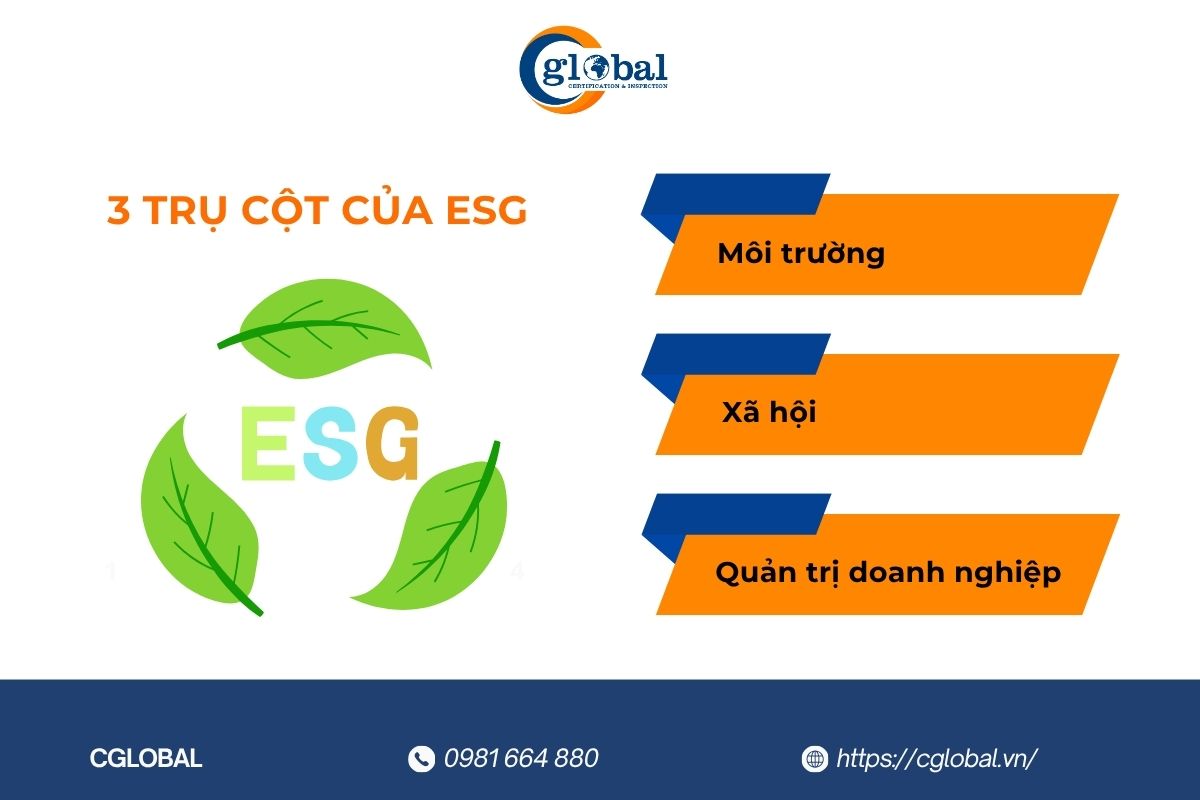 3 trụ cột chính của tiêu chuẩn ESG